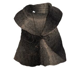 Italian Yarn Ombre Black and Gray Knit Vest